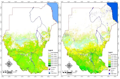 Figure 5. Tree canopy cover maps of 2007 