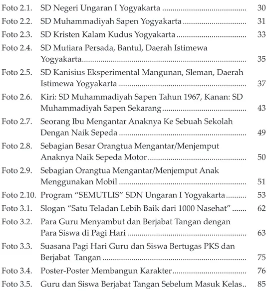 Foto 2.1.   SD Negeri Ungaran I Yogyakarta .........................................   30 Foto 2.2