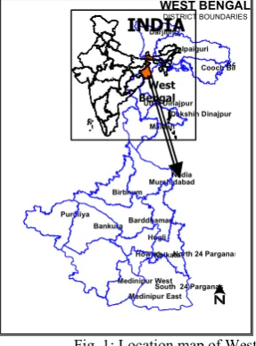 Fig. 1: Location map of West Bengal state 
