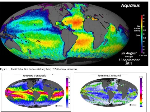 Figure. 1: First Global Sea Surface Salinity Map (NASA) from Aquarius.    