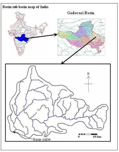 Figure 1.  Location map of Indravati Catchment 