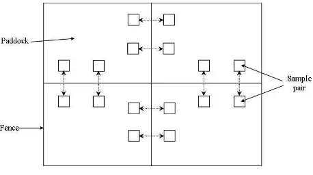 Figure 1. Cross-fence sampling layout  