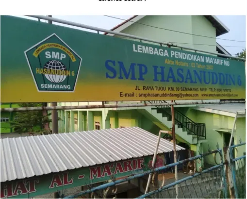Foto 1. Profil SMP Hasanuddin 6 Semarang 