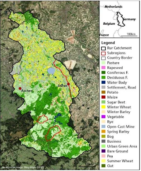 Fig. 8. It represents the sum of N-input from animal waste and fertilizer input map for the “Kraichgau” is given in regionalization of N-management does not show a strong administrative footprint anymore even so the data used to calculate the amount of N-i
