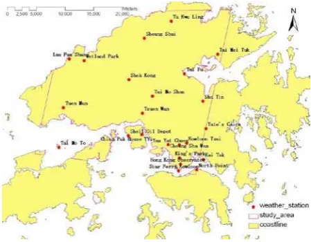 Figure 2. Study area with weather stations 