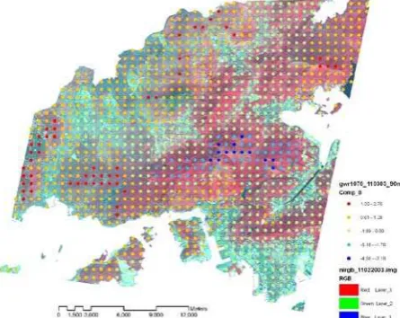 Figure 5. Coefficients contribution of Elevation in daytime model 04/17/06 