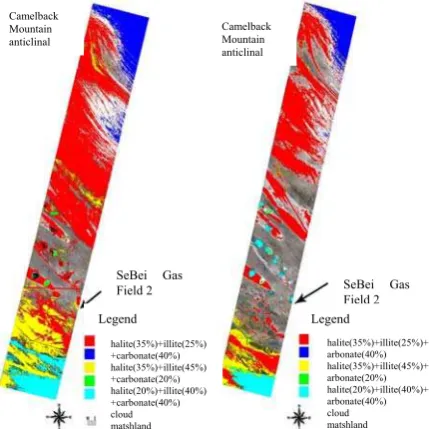 Table 1.  Comparison of SAM and LSU results of Hyperion image  