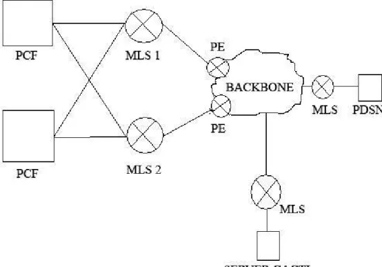 Gambar 3.3 : Konektivitas PCF dan PDSN di PT. TELKOM 