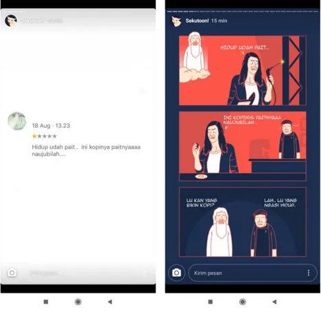 Gambar 4. Cara Sekutu Kopi menanggapi feedback pelanggan   (Sumber: Instagram Sekutu Kopi,2019) 