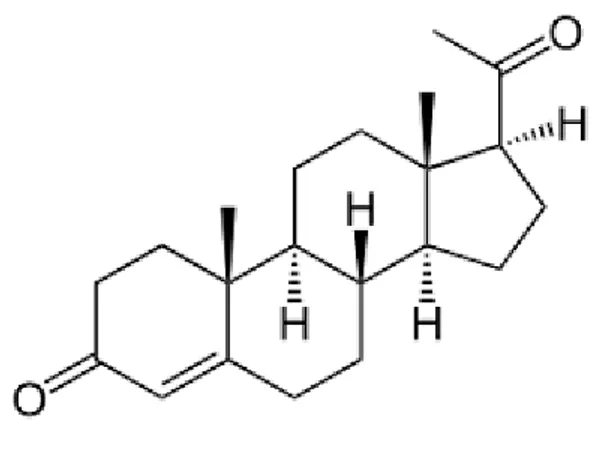 Gambar 2.9 Struktur kimia Progesteron 