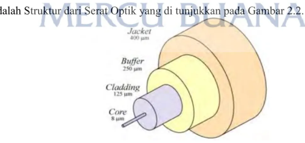 Gambar 2.2 Struktur Kabel Serat Optik 
