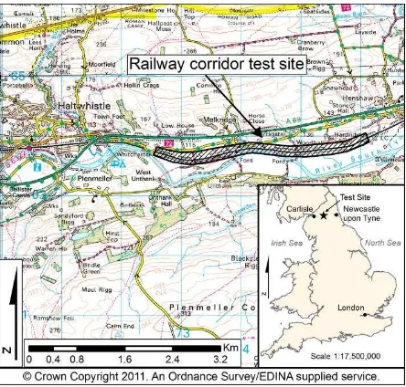 Figure 1. Location of railway test corridor. 