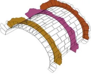 Figure 9. Processed radargram of first arch of Cernadela Bridge   