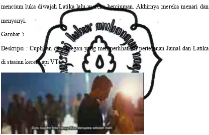 Gambar 5. Deskripsi : Cuplikan dari adegan yang memperlihatkan pertemuan Jamal dan Latika 
