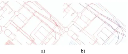 Figure 10 a)Two datasets from 2011 display minor differences. b) The same area compared in 2008 displays many more 