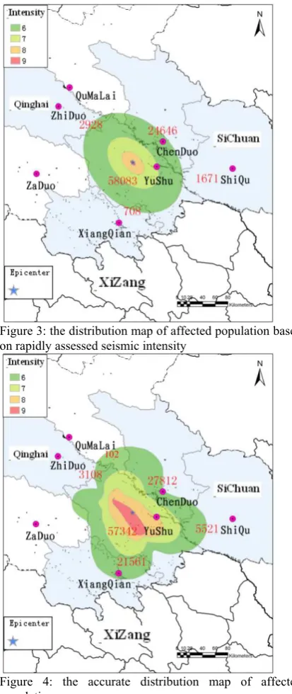 Figure 4: the accurate distribution map of affected  population 