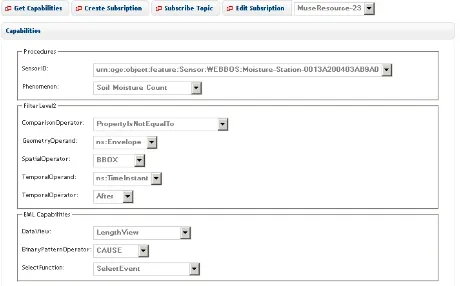 Figure 7.  Web client using “OpenLayers” extended by SOS functionality. 