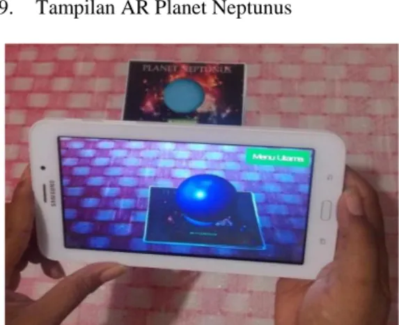 Gambar 4.16TampilanAR Neptunus  Tampilan  objek  3D  planet  neptunussetelah  kamera  diarahkan  ke  marker  neptunus