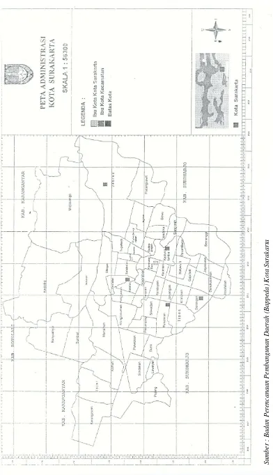 Gambar 3.1. Peta Administrasi Kota Surakarta 