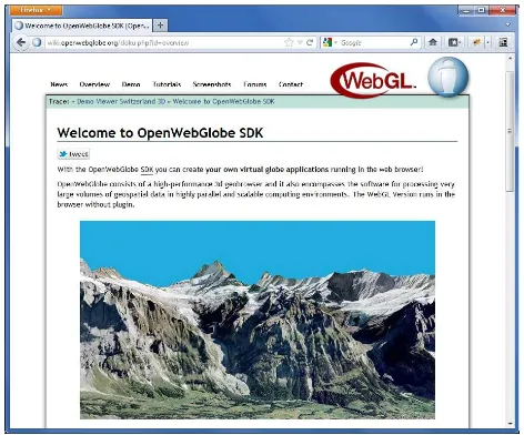 Figure 1. Screenshot of the project homepage 