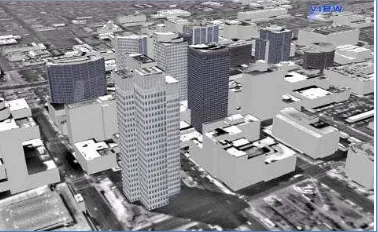 Fig. 1  3D city model from QuickBird images reconstructed by     the CC-Modeler (Kocaman and others, 2006) 
