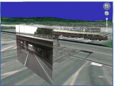 Figure 8 shows a web-based OpenWebGlobe scene with a first integration of perspective 3d imagery with airborne and ground-based 3d point clouds