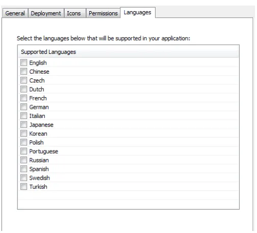 Gambar 2.9 Tampilan Dialog Box Languages 