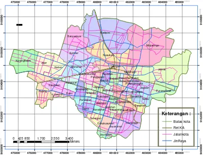 Gambar 4.1 Peta Kota Surakarta Sumber: Data Diolah, 2009 