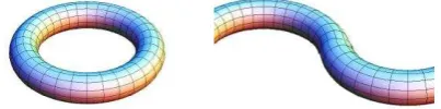 Figure 1. Representation of a torus and the juxtaposition of two torus sections.  