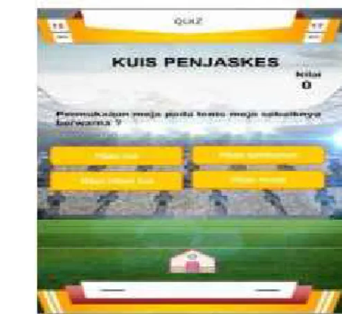 Gambar 20. Tampilan halaman menu kuis