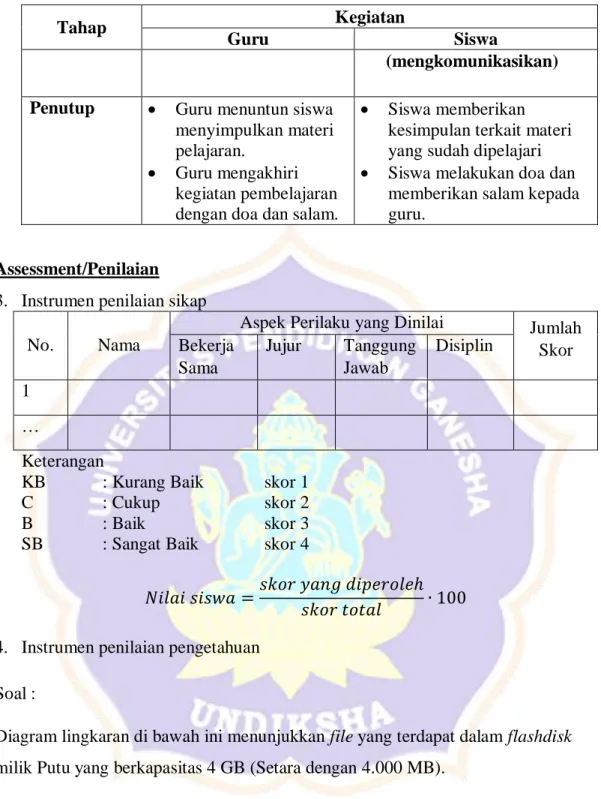 Diagram lingkaran di bawah ini menunjukkan file yang terdapat dalam flashdisk  milik Putu yang berkapasitas 4 GB (Setara dengan 4.000 MB)