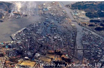 Figure 1. Kesen-numa city damaged by Tsunami Photo by Asia Air Survey Co., Ltd  