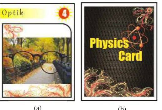 Gambar 2.1 Contoh Desain Kartu Permainan Media Physics Card (a) Tampak Depan, (b) Tampak Belakang 