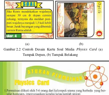 Gambar 2.2 Contoh Desain Kartu Soal Media Physics Card (a) 