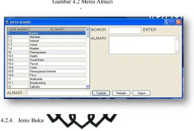Gambar 4.2 Menu Almari 