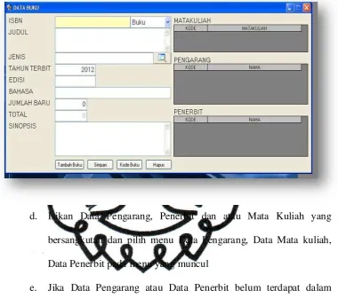 Gambar 4.5 Form Data Buku 