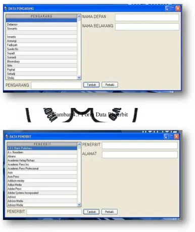 Gambar 4.7 Form Data Penerbit 