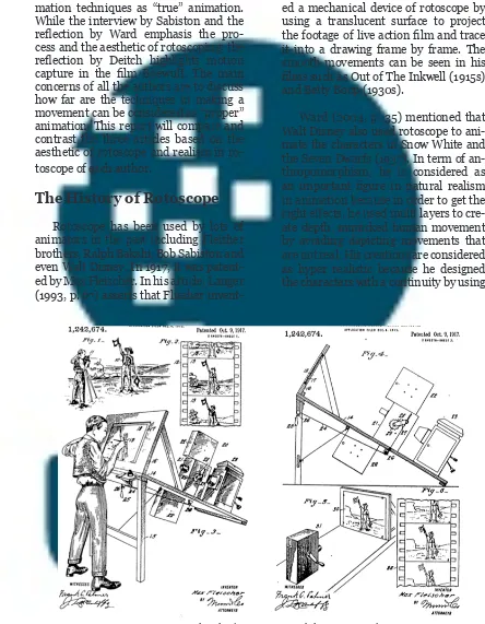 Figure 1. Max Fleischer’s rotoscope and the way it works.(source: The Fliescher Rotoscope Patent)