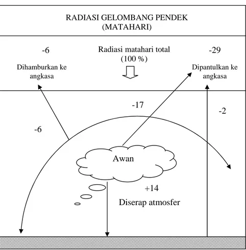 Gambar 9.1. Keseimbangan radiasi Matahari 
