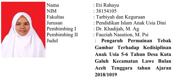 Gambar  Terhadap  Kedisiplinan  Anak  Usia  5-6  Tahun  Desa  Kuta  Galuh  Kecamatan  Lawe  Bulan  Aceh  Tenggara  tahun  Ajaran  2018/1019 