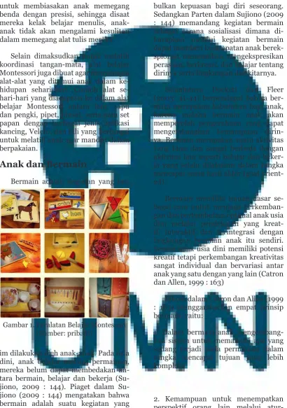 Gambar 1. Peralatan Belajar Montessori