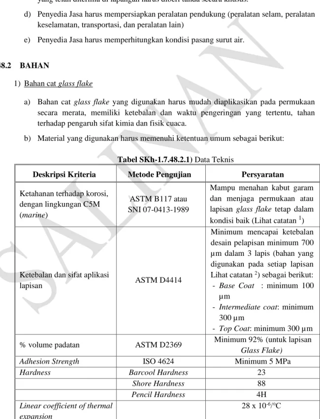 Tabel SKh-1.7.48.2.1) Data Teknis 