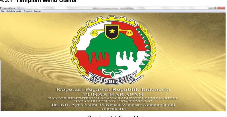 Gambar 4.4 Form Menu  