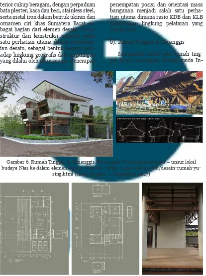 Gambar 6. Rumah Tinggal di Cimanggis. Penerapan Transformasi unsur – unsur lokal 