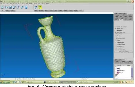 Fig. 6. Creation of the c-mesh surface 