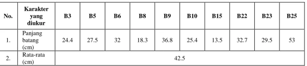 Tabel  4.9.  Karakter  kualitatif  morfologi  batang  Nasturtium  spp.  di  Dukuh  Gintungan,  Desa  Gogik, Kecamatan Ungaran, Kabupaten Semarang