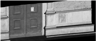 Figure 7. Laser scanner reading of the benches on the facade 
