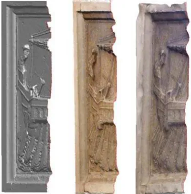 Figura 13. Panel 19: Sections obtained respectively from the laser model, Arc3d and Image Master Pro 