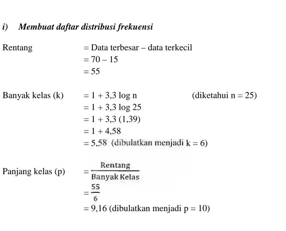 Tabel 4.4 Daftar Distribusi Frekuensi Nilai Pretest Kelas Eksperimen