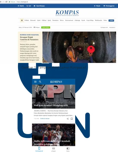 Gambar 1. Tampilan Awal Laman Kompas.id 